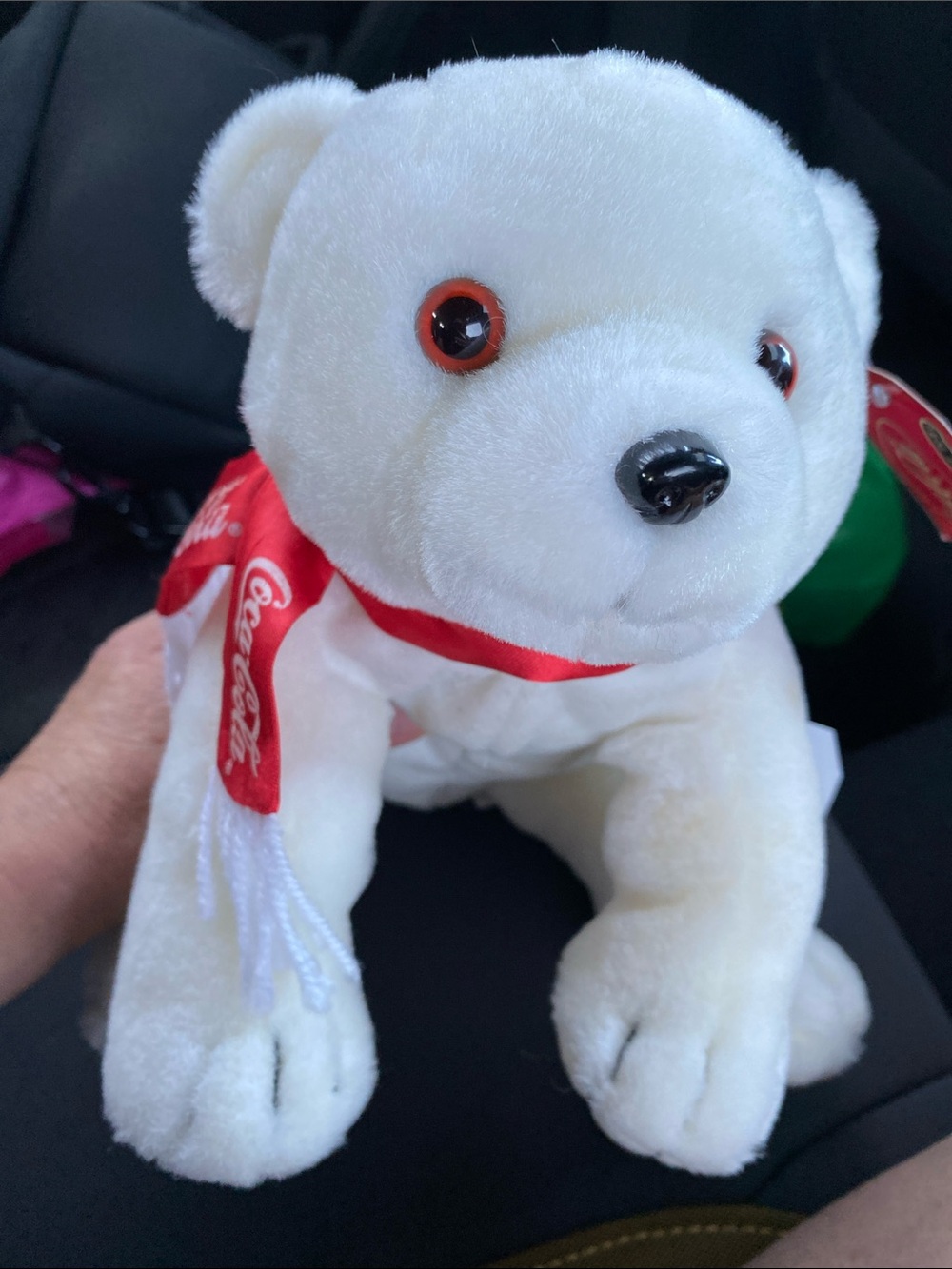 Coca Cola White Polar Bear Plush with Red Scarf NWT